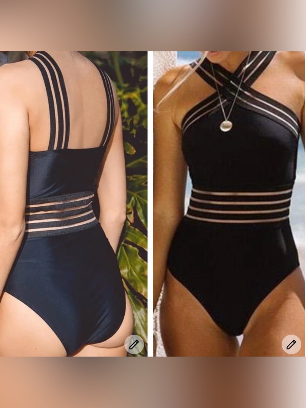 NWT Aava black Swim "Imogen" Crossover One-Piece Swimsuit M